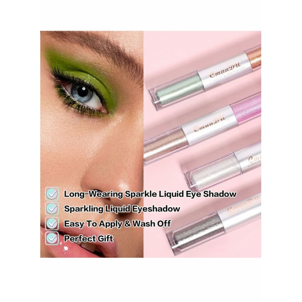 Glitter Liquid Eyeliner Eye Shadow Makeup Kit Long Lasting Waterproof Sparkling Eyeshadow Liquid Metallic Eye Glitter Makeup 