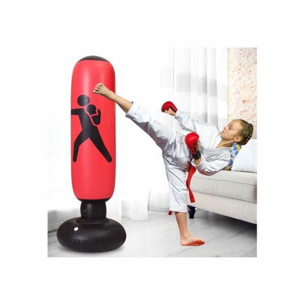 Fitness Punching Bag，Inflatable Kids Target Bag Freestanding Heavy Punching Bag 
