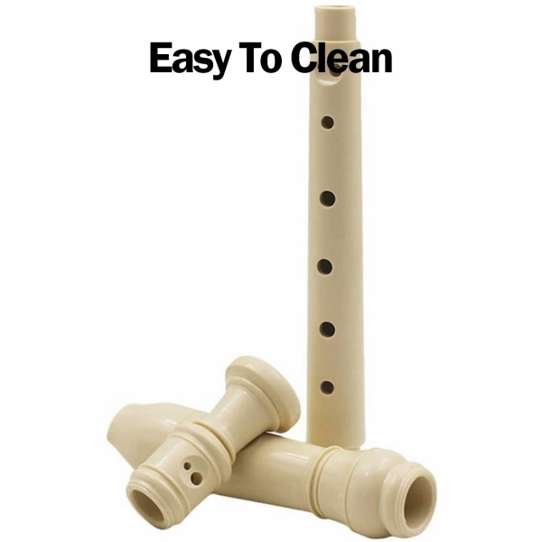 Soprano Descant Recorder German Style 8 Hole Music Instrument with Storage Bag for Kids Beginner (Ivory White) 