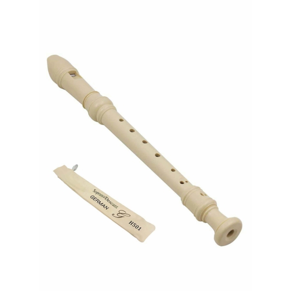 Soprano Descant Recorder German Style 8 Hole Music Instrument with Storage Bag for Kids Beginner (Ivory White) 