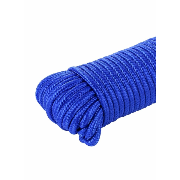 Nylon Poly Rope Flag Pole Polypropylene Clothes Line Camping Utility Good for Tie Pull Swing Climb Knot (10 M Length, 10 mm Width, 2Pcs Blue) 