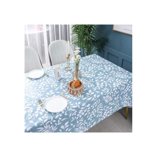 Waterproof tablecloth Heavy Duty Vinyl Rectangle Tablecloth with Flannel Backing for Kitchen Party Picnic Dining Spring Summer Indoor and Outdoor 55X78 Inch 