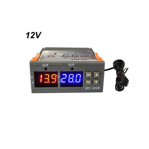 STC-3018 Temperature Controller, Digital LED Display Thermostat, Temperature Control Switch Micro Temperature Control Board Thermostat Sensor (12V) 