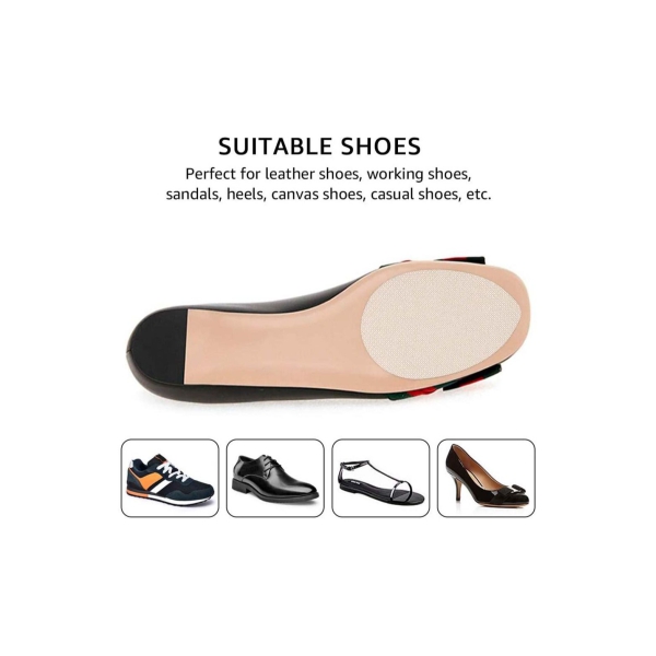 Non-Slip Shoes Pads Self-Adhesive Shoe Grips Rubber Anti-Slip Sole Stick Protector for Bottom Premium Non-Skid 4Pairs 