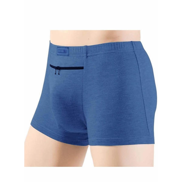 Men s Boxer Briefs Secret Hidden Pocket, 2 Pcs Pickpocket Proof Travel Secret Pocket Underwear, Pocket Panties (XL, Blue) 