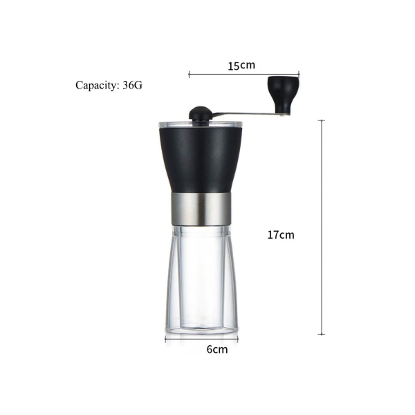 Manual Coffee Grinder, Conical Burr Grinder Portable Hand Crank Coffee Bean Mill for Hand Grinder for Home and Travel (Black) 