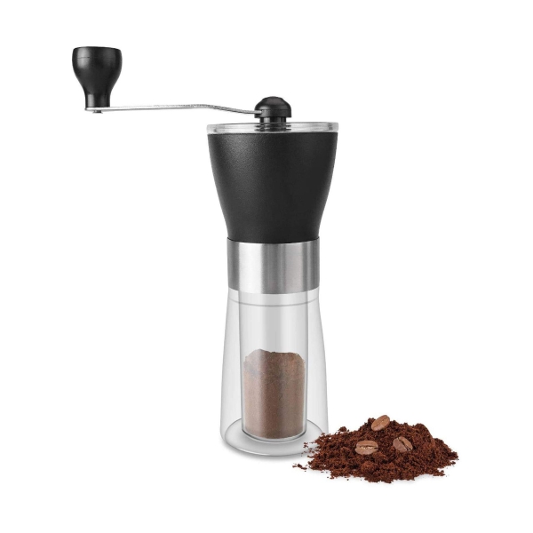 Manual Coffee Grinder, Conical Burr Grinder Portable Hand Crank Coffee Bean Mill for Hand Grinder for Home and Travel (Black) 