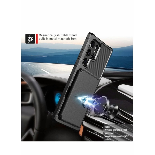 Case for Samsung S22 Ultra Wallet Shock-Resistant Soft TPU Hard PC Double Layers Protection Galaxy 6.8 inch 