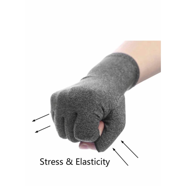 Anti-Arthritis Gloves, Fingerless Gloves for Arthritis Providing Warmth and Compression To Help Increase Circulation Reducing Pain, Providing Support and Promoting Healing, 1 Pair (L) 