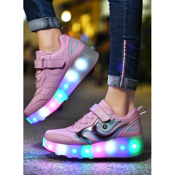 Roller Shoes USB Charge Girls Boys Sneakers with Wheels LED Roller Skates Shoes 