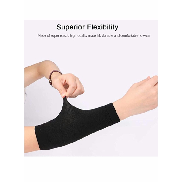 2 Pair Arm Slimming Shaper Wrap Compression Sleeve Women Weight Loss Upper Helps Tone Shape Arms for Beige 