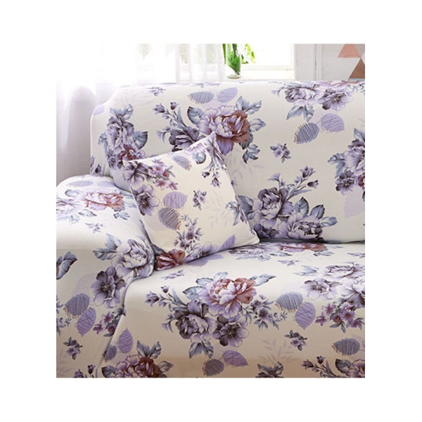 Stretch Sofa Covers, Floral Pattern Loveseat Cover, Printed Stretch Washable Loveseat Slipcover Furniture Protector for Living Room 