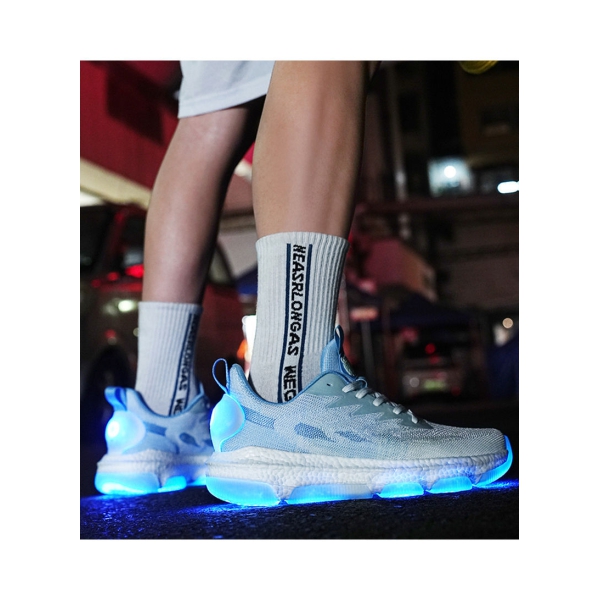 USB rechargeable luminous shoes Student sports shoes Running shoes Men s sports shoes 