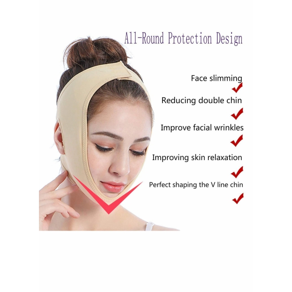 Facial Slimming Strap Face Lifting Belt Pain-Free Anti Wrinkle Band Double Chin Reducer Bandage Breathable Ultra-thin Soft Remover V Mask Partner 
