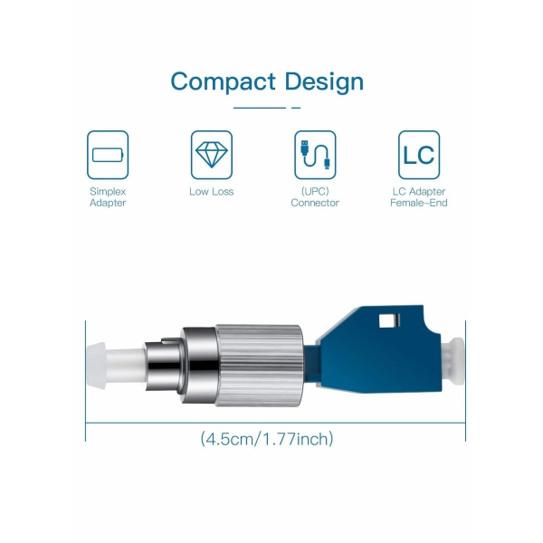 Visual Fault Locator Adapter, 2 Pcs Fiber Optic Connector, Single Mode 9 125um FC Male to LC Female Adapter for VFL Connector, 