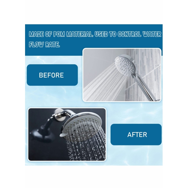 4 Pcs Shower Flow Reducer Limiter Set, Shower Head Flow Restrictor Water Saver Adapter Set Water Flow Shower Flow Restrictor Shower Head for Shower Hotel Bathroom Toilet 