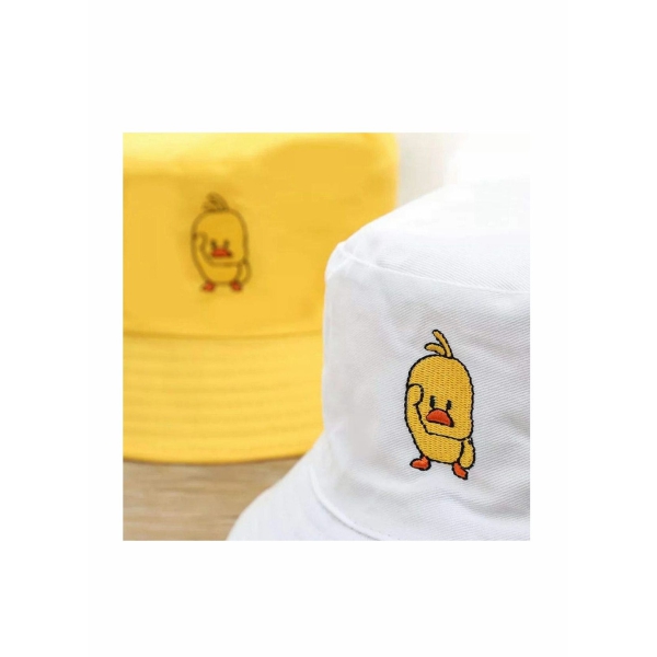 KASTWAVE Unisex Duck Embroidered Bucket Hat Fashion Reversible Fisherman Cap 