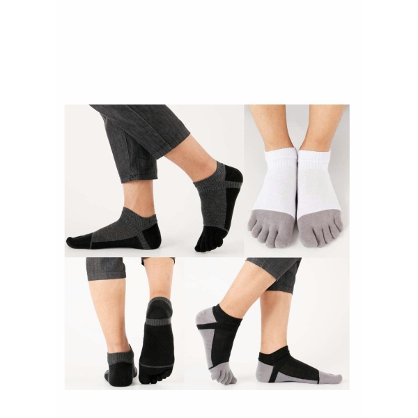 Toe Socks for Men Women Ankle Cotton Five Fingers Socks Low Cut Athletic Running Socks 4 Pairs 
