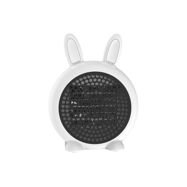 Mini Rabbit Design Small Portable 800W Electric Space Heater Tip-Over Switch and Overheat Protection Sensor Low High Grade Usded in Room Office Working Desk Kitchen Den White EU 