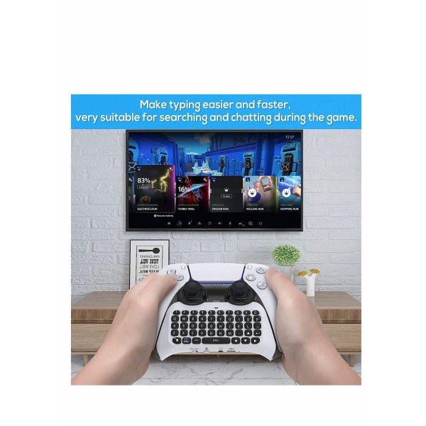 Wireless Keyboard for PS5 Controller, Bluetooth 3.0 Mini Chatpad Message Game Keyboard Keypad Built-in Speaker with 3.5mm Audio Jack for Messaging and Gaming Live Chat 