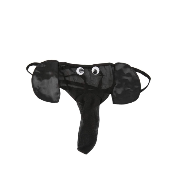 Men Lingerie G-String Low-Waistline T-Back Thongs Underwear Elephant Pants Briefs Bottom (3 PCS, One Size) 