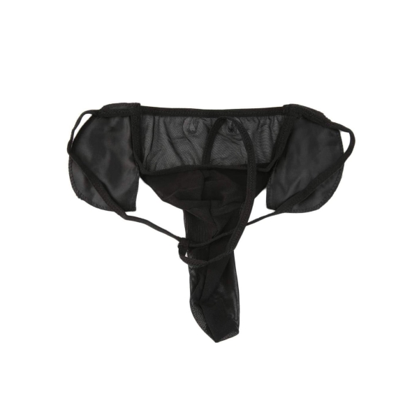 Men Lingerie G-String Low-Waistline T-Back Thongs Underwear Elephant Pants Briefs Bottom (3 PCS, One Size) 