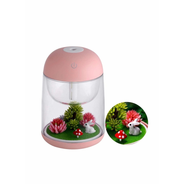 Air Humidifier Micro LED Landscape, Adjustable Mist Mode, Waterless Auto Shut-Off Various Places Like Bedroom,Office,Car (Pink) 