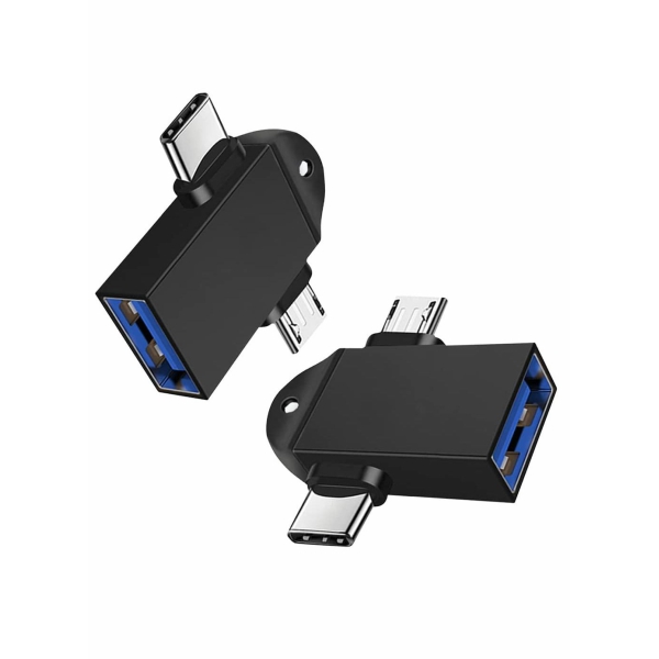 OTG Adapter 2 in 1 Type C Micro USB 3.0 OTG Adapter Converter that is Used for Data Synchronization The OTG Converter is Suitable for Media TV Sticks 