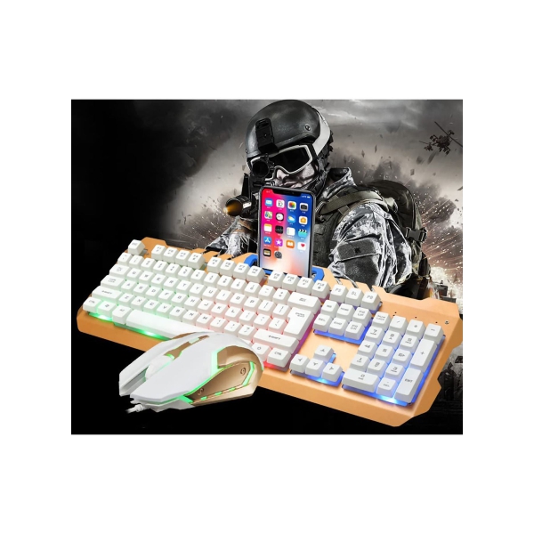 Wired USB Lighting Mechanical Feel Computer Keyboard Mouse Sets for PS4 PS3 Xbox One and 360 Gaming Keyboards 