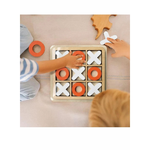 لعبه لعبه Tic-Tac-Toe ، مجموعه العاب تعليميه عائليه من خشب الشطرنج الكلاسيكي ، لعبه طاوله عاديه محموله للبالغين والاطفال (3 قطع) 