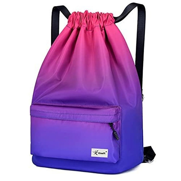 Waterproof Drawstring Bags, Printed Gym Sackpacks Bags Sports Backpacks for Shopping Swimming Yoga for Men Women Girls Students 