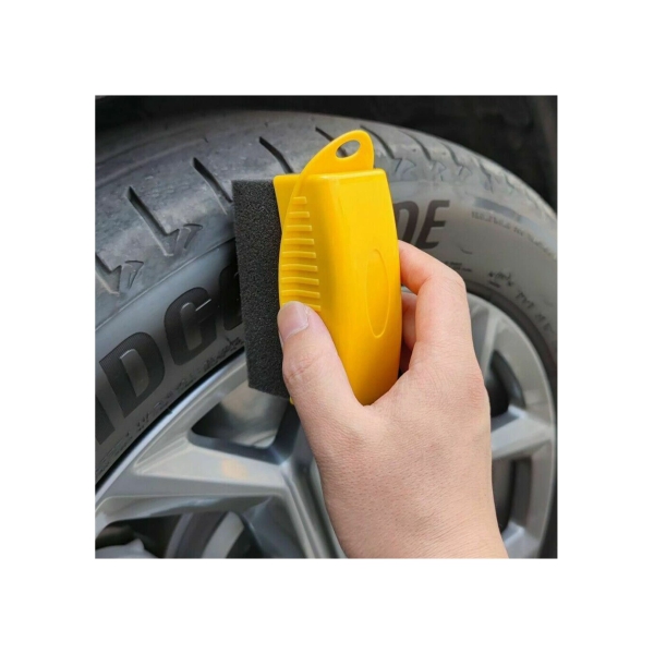 Tire Dressing Applicator Brush, 2 PCS Tire Shine Applicator Ergonomic Design Tire Brush, Car Wheel Waxing Sponge With Case Auto Tyre Cleaning Pad For Tire Gel 