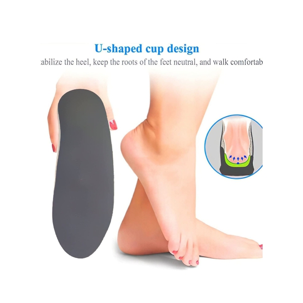 Shoe Insoles Plantar Fasciitis Relief Arch Support Inserts for Flat Feet for Men Women Pain Orthotic Heel Shock Absorption Comfortable Large 28.5 CM 