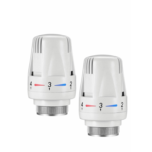 Thermostatic Radiator Valve, 2 Pcs TRV M30x1.5 Smart Head, Valve Heating System Temperature Control Heads for Home Office 