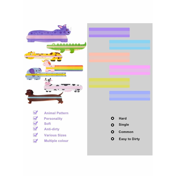 Guided Reading Strips, 7 Kind Animals Winspeed Highlight Strips Colored Overlay Highlight Bookmarks Tracking Rulers 