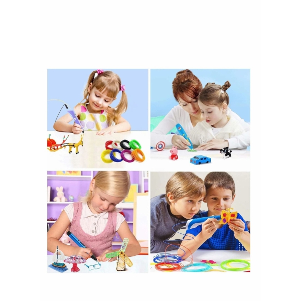 3D Pen Filament Refills PCL, 3D Printing Pen Filament 3D Printer Filament for Most Intelligent 3D Pen Low Heating, It is The Safest for Children to Use, 20 Colors 1.75mm 5M 