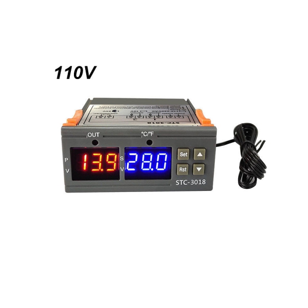 STC-3018 Temperature Controller, Digital LED Display Thermostat, Temperature Control Switch Micro Temperature Control Board Thermostat Sensor (110-220V) 