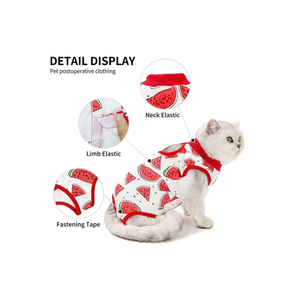 Cat Recovery Suit, SYOSI Cat Recovery Suit for Abdominal Wounds or Skin Diseases, After Surgery Wear Anti Licking Wounds, Breathable E-Collar Alternative for Cats and Dogs M 