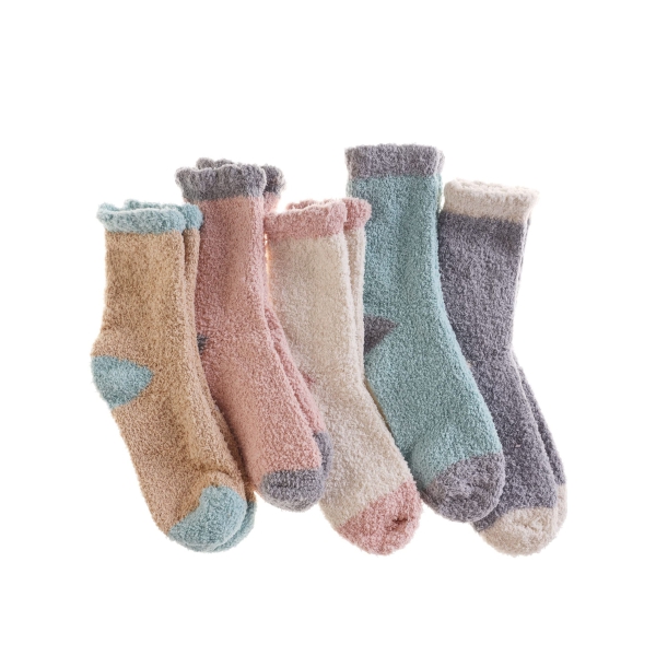 5 Pairs Fuzzy Socks For Women Fluffy Slipper Cozy Winter Soft Comfy Plush Thermal Casual Warm Cabin Socks 