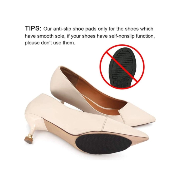 Non-Slip Rubber Shoes Pads Self-Adhesive Shoe Sole Protectors, High Heels Anti-Slip Anti-Shedding Adhesive Shoe Grips (4PCS Yellow + 4PCS Black) 