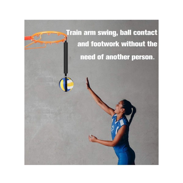 Volleyball Hoop Spike Trainer, Basketball Hoop Training System, Volleyball Equipment Training Aid Improves Serving, Jumping, Arm Swing Mechanics and Spiking Power, perfect for Beginners Practicing 