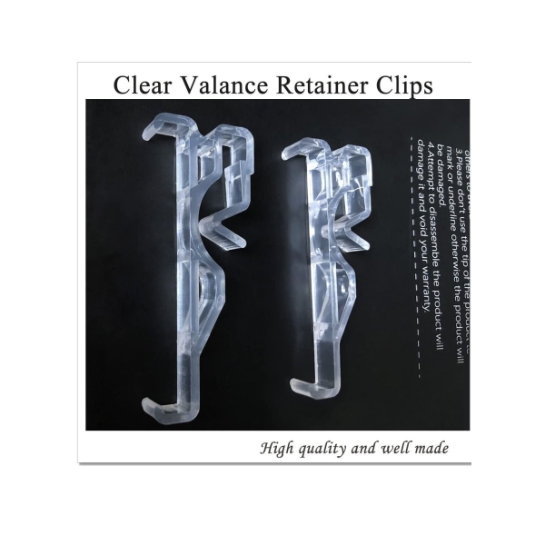 Valance Clips, 2.5 Inch Clear Plastic Valance Clips for Blinds (12 Pcs) 
