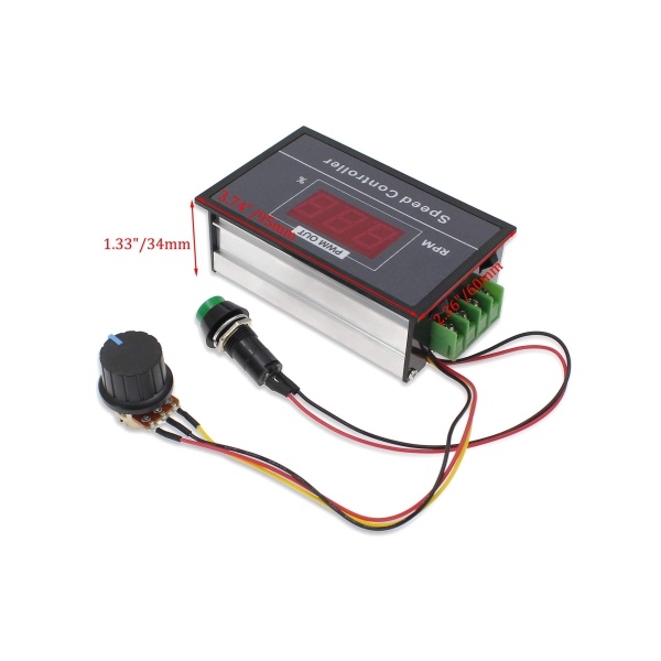 PWM DC Motor Speed Controller DC6-60V 6V 9V 12V 18V 24V 36V 48V 30A, PWM DC Motor Stepless Speed Regulation Start Stop Switch with Digital Display 