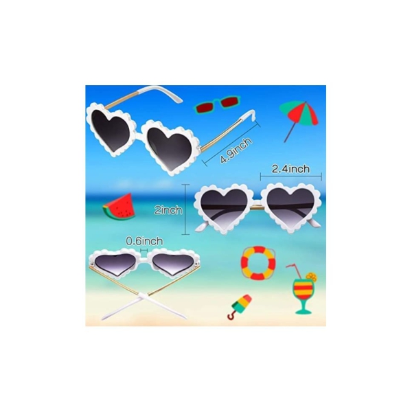 Heart Shaped Sunglasses for Kids, 2Pairs Kid s Fashion Cartoon Sunglasses Personality Love Metal Sunglasses, Toddler Glasses for 2-10 Years Girl Boy Eyewear Outdoor Beach Party Sunglasses 