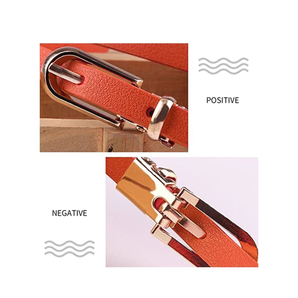 Women Skinny Leather Belts, 3 PCS Thin Jean Waist Belt, with Metal Buckle Solid Color Patent with Alloy for Jeans Dress Fashion 