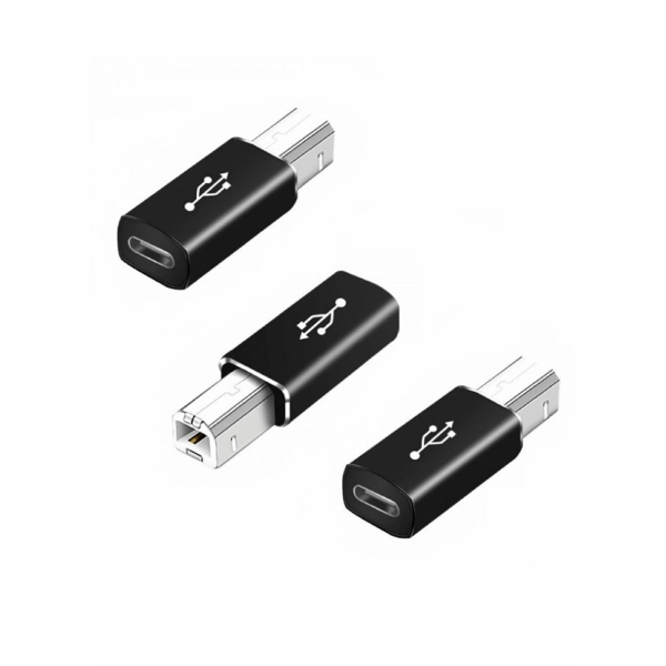 USB C to B Adapter, Female USB C to MIDI Converter, Compatible with MIDI, Printers, Chromebook Pixel, Electric Piano, Synthesizers and Devices Laptops with Type-C Port, 3 Pack 