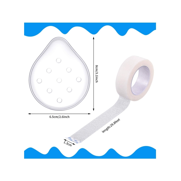 Transparent Hole Eye Coverings, 5 Pieces Plastic Eye Clear Ventilated, with Gentle Paper Tape, Breathable Eye Protections Care Supplies, for Adults to Prevent Sand Gravel 
