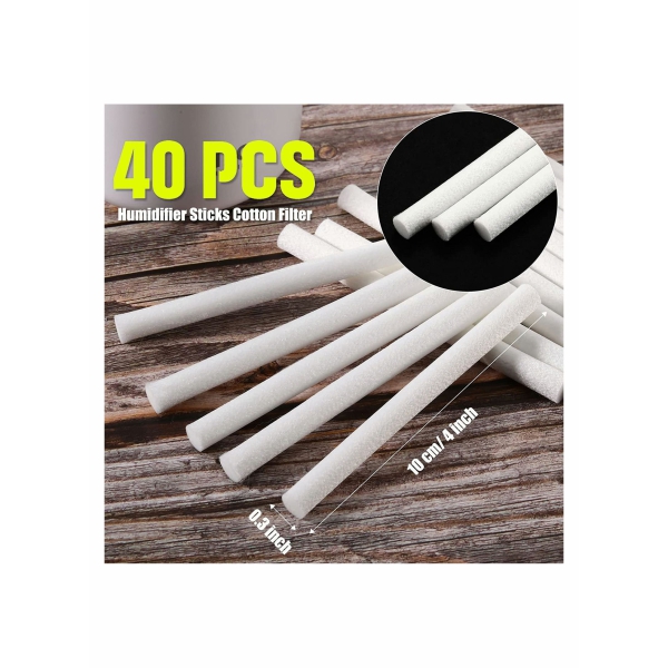 Humidifier Sticks Filter Replacement Wick 40 Pieces Refill SticksCotton for Cool Mist Humidifiers Portable Diffuser USB Mini in Office Bedroom 4 Inch 