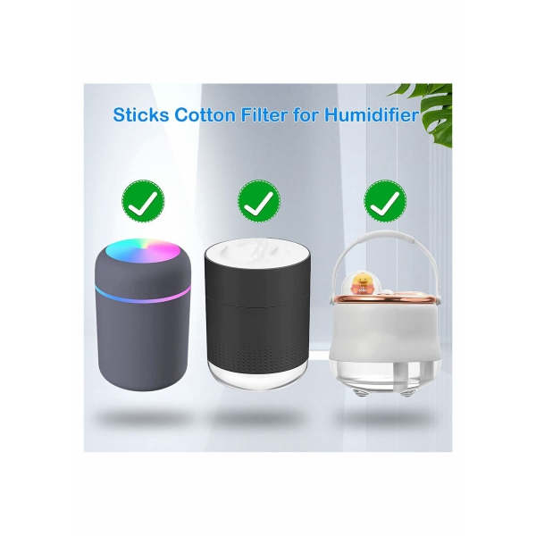 Humidifier Sticks Filter Replacement Wick 40 Pieces Refill SticksCotton for Cool Mist Humidifiers Portable Diffuser USB Mini in Office Bedroom 4 Inch 