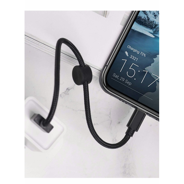 USB C Cable Short 25cm Ideal Lenght, Android Auto 3A Fast Charging and Data Sync, A to Charger for Phones, Power Banks, Laptops Type Charge Lead (Black) 